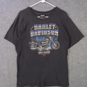 Harley-Davidson Shirt Mens Medium Black Made in USA Virginia Beach Motorcycle